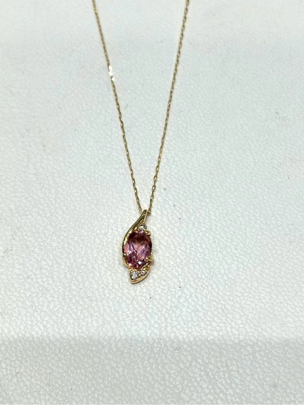 Delicate Pink Gemstone Pendant Necklace - Gold